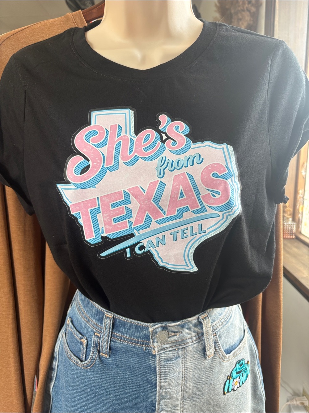 She's From Texas Graphic Tee - Black
